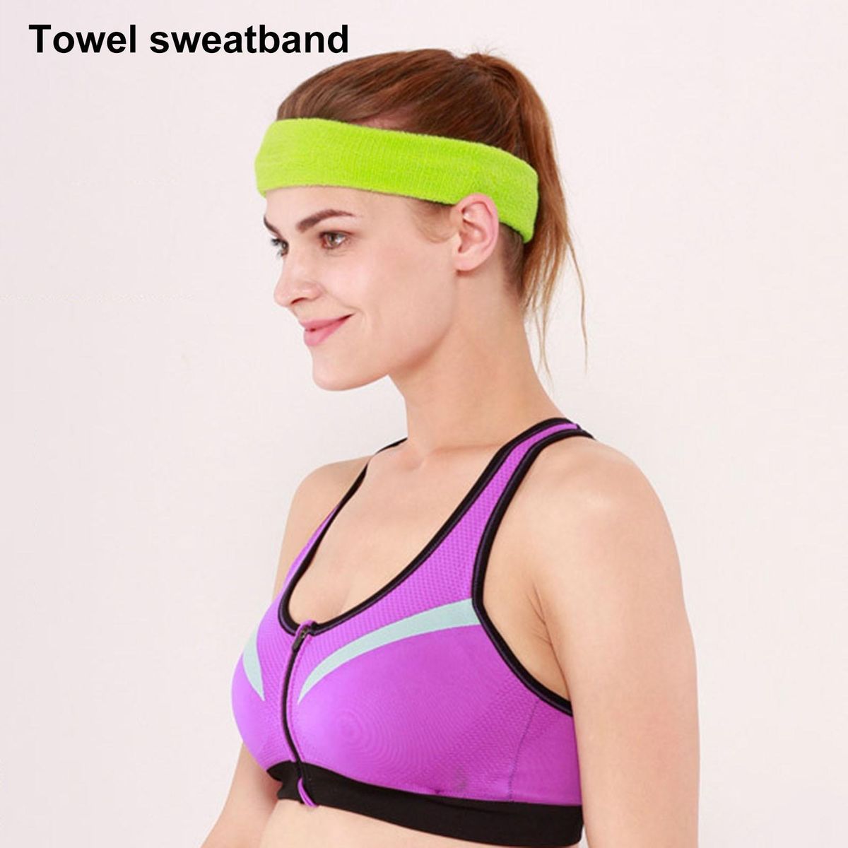 Yoga Headband Performance Headband Moisture-wicking Stretchy for Yoga Fluorescent Yellow