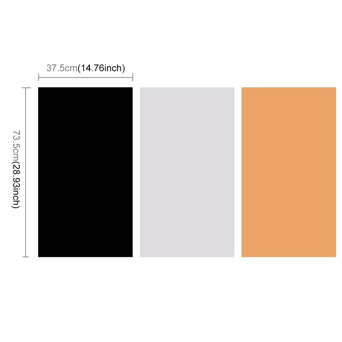 PULUZ Photography Background PVC Paper Kits For Studio Tent Box, 3 Colors (Black, White,Yellow), Size: 73.5cm X 37.5cm