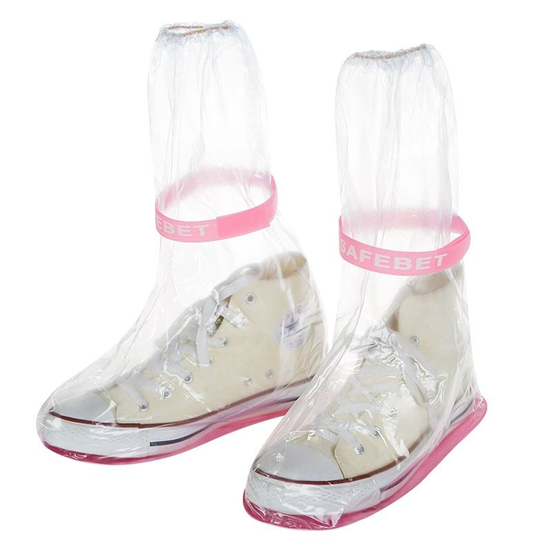 High Tube PVC Non-slip Waterproof Reusable Rain Shoe Boots Cover(Transparent)