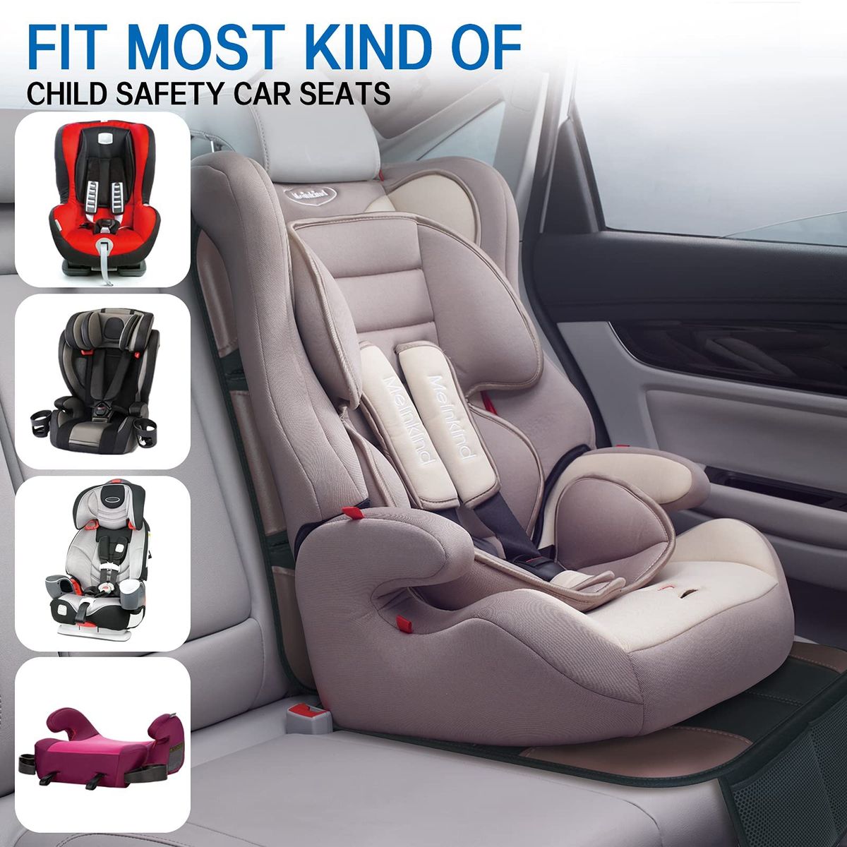 Brown Car Seat Protector, Carseat Seat Protectors with Thickest Waterproof Fabric Pad, XL Large Size carseat Protectors for Vehicles, SUV, Sedan, Truck, Leather and Fabric Car Seat