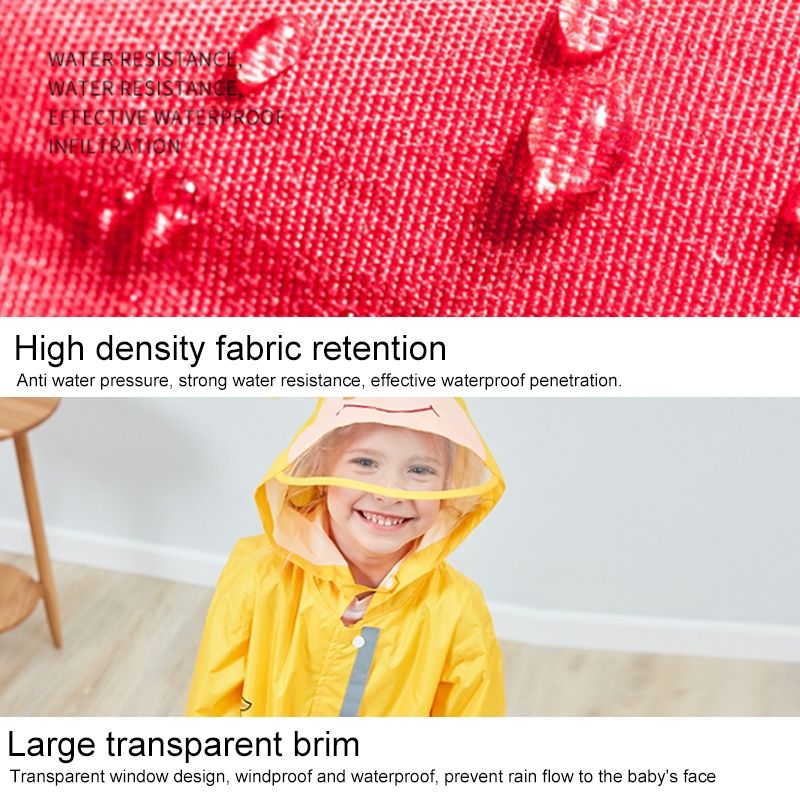 Kids Cartoon Animal Waterproof Jumpsuit Raincoat Boys Girls Children Rainwear Hooded Raincoat Suit, Size:M(Green)