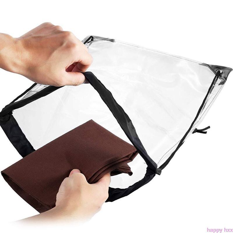 New Transparent Drawstring Backpack School Tote Gym Bag