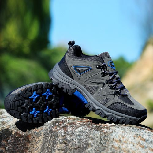 Big Size Mens Outdoor Hiking Climbing Shoes-Grey