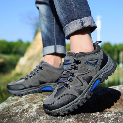 Big Size Mens Outdoor Hiking Climbing Shoes-Grey