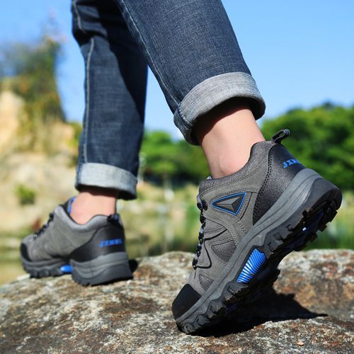 Big Size Mens Outdoor Hiking Climbing Shoes-Grey