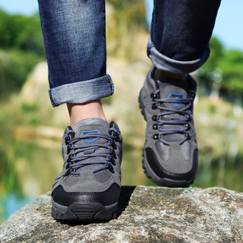 Big Size Mens Outdoor Hiking Climbing Shoes-Grey