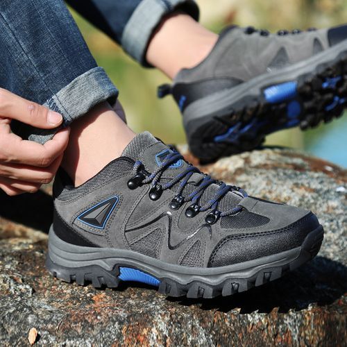 Big Size Mens Outdoor Hiking Climbing Shoes-Grey