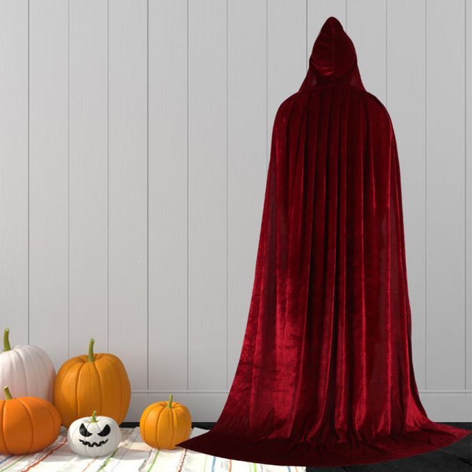 Halloween Vampire Cape Devil Cloak Unisex Adults Fancy 150cm Wine Red
