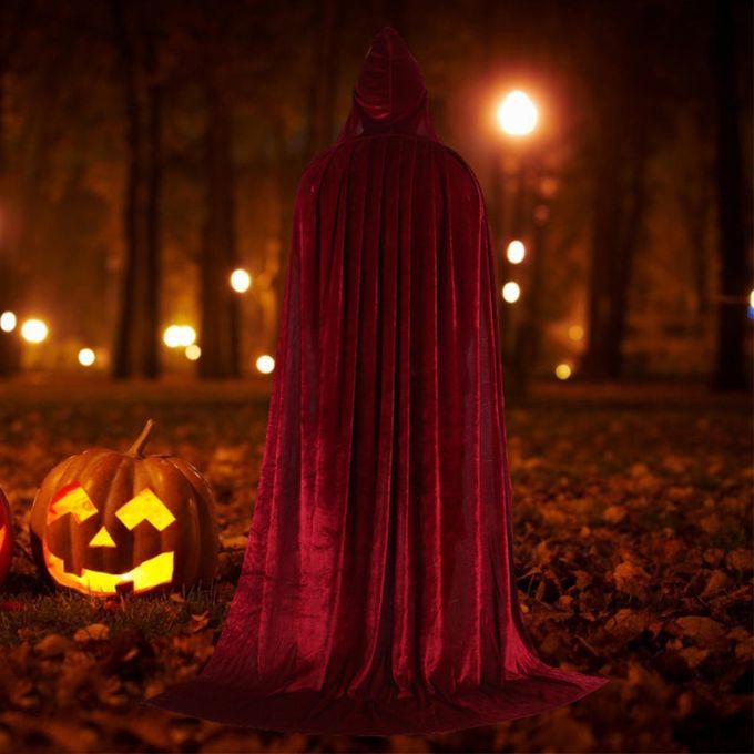 Halloween Vampire Cape Devil Cloak Unisex Adults Fancy 150cm Wine Red
