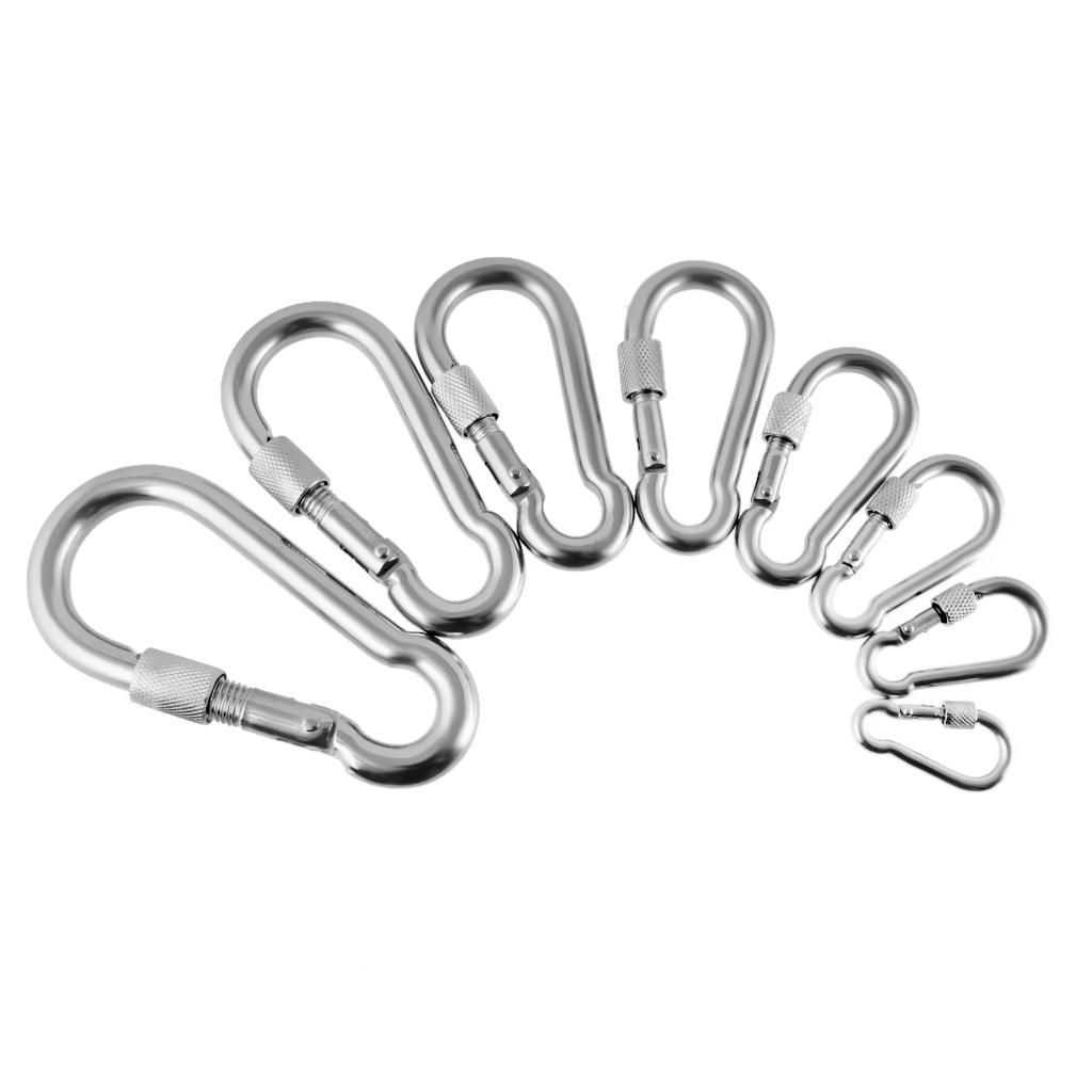 Stainless Steel Safety Snap Hook Carabiner For Thimble Eye Boat 5cm