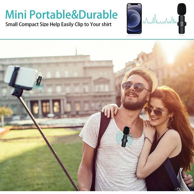 Wireless Lavalier Microphone For IPhone IPad, Lapel Clip-on Mini Wireless Mic For TikTok Vlog YouTube, Facebook Live Stream, Auto-syncs Microphone (NO APP Or Bluetooth)