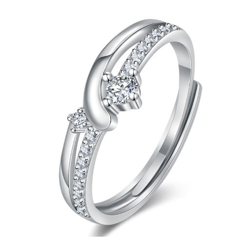 Adjustable Couple Wedding Rings Set -  3 Pieces - With Gift Box
