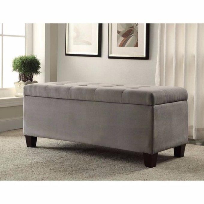 Handys - Yolanda Grey Tufted Flip-Top Ottoman With Shoe Storage  (Lagos Delivery Only)