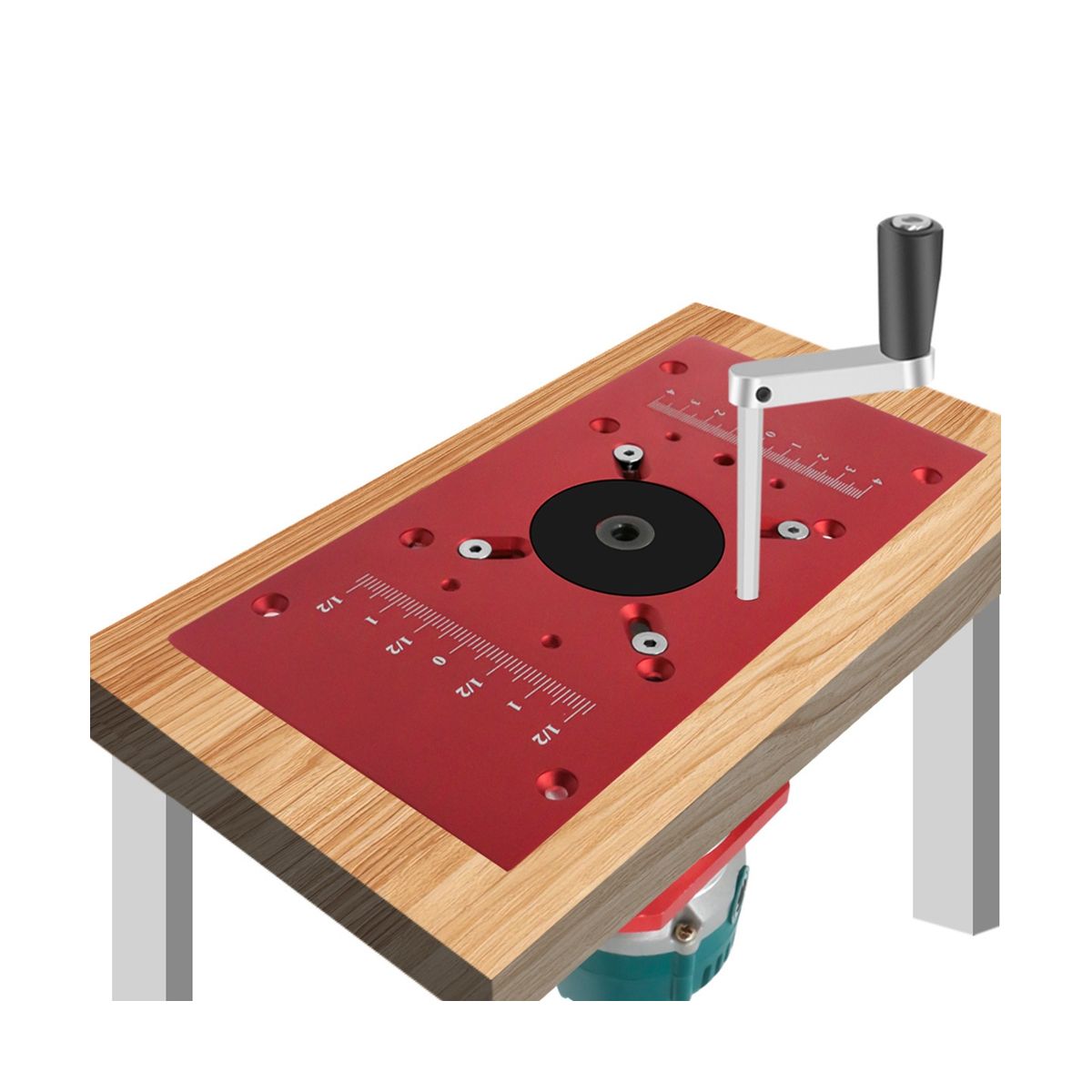 Router Lift with Fixed Base-Router Insert Plate-Woodworking Universal Router Lift Base for 65mm Dia Router Motor-Black