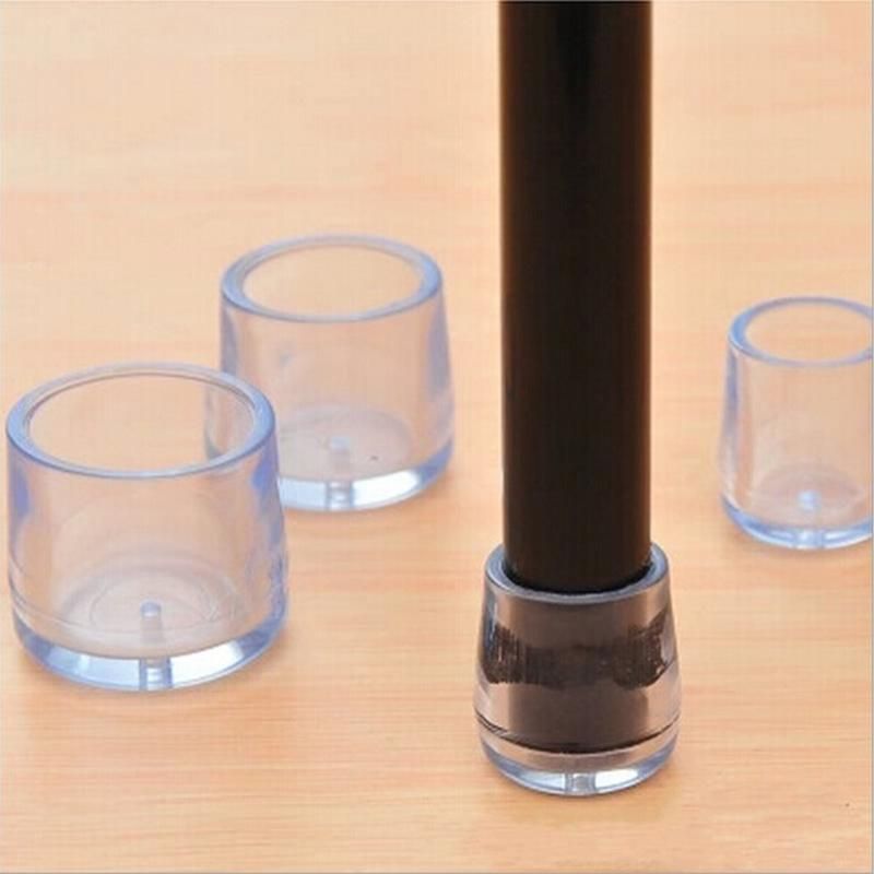 4Pcs Transparent Rubber Chair Leg Floor Feet Cap Cover