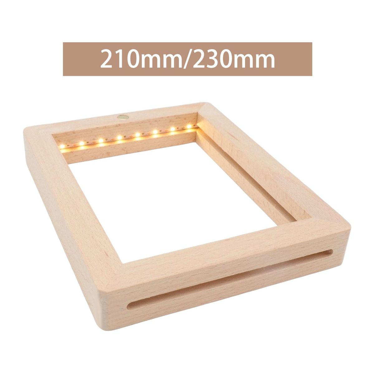 Wood Picture Frame Adjustable Brightness Lamp Decor 21cmx17cmx2cm