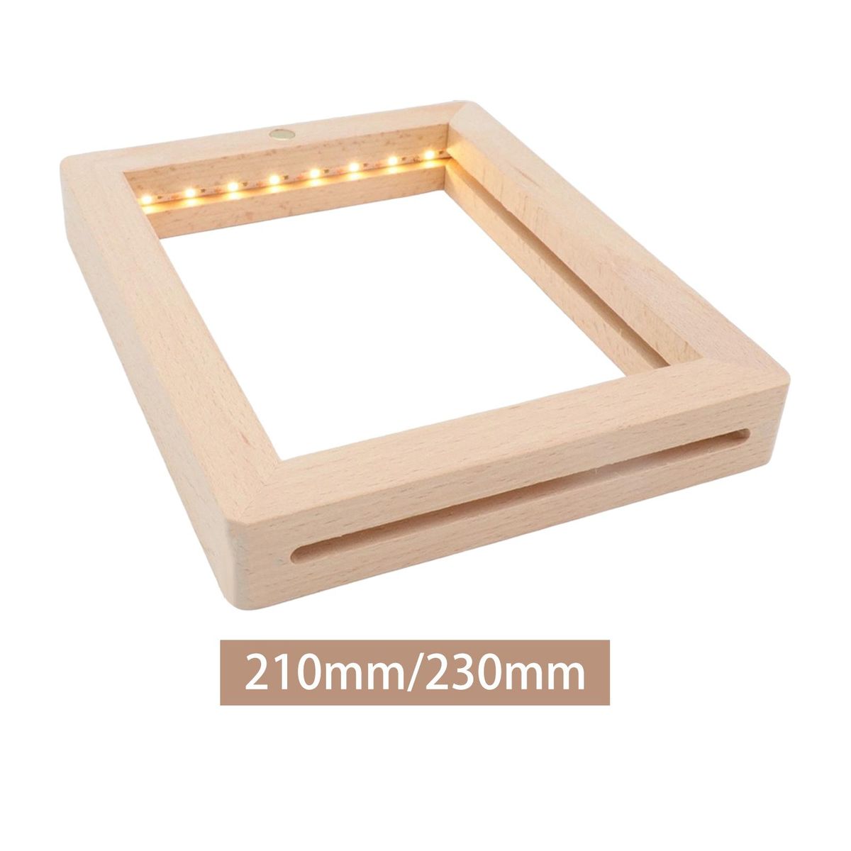 Wood Picture Frame Adjustable Brightness Lamp Decor 21cmx17cmx2cm