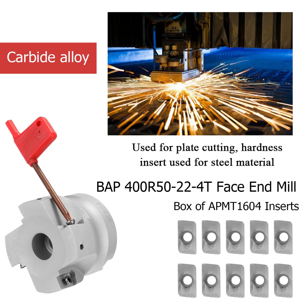 BAP 400R50-22-4T Carbide Insert Clamped Fast Feeding Alloy