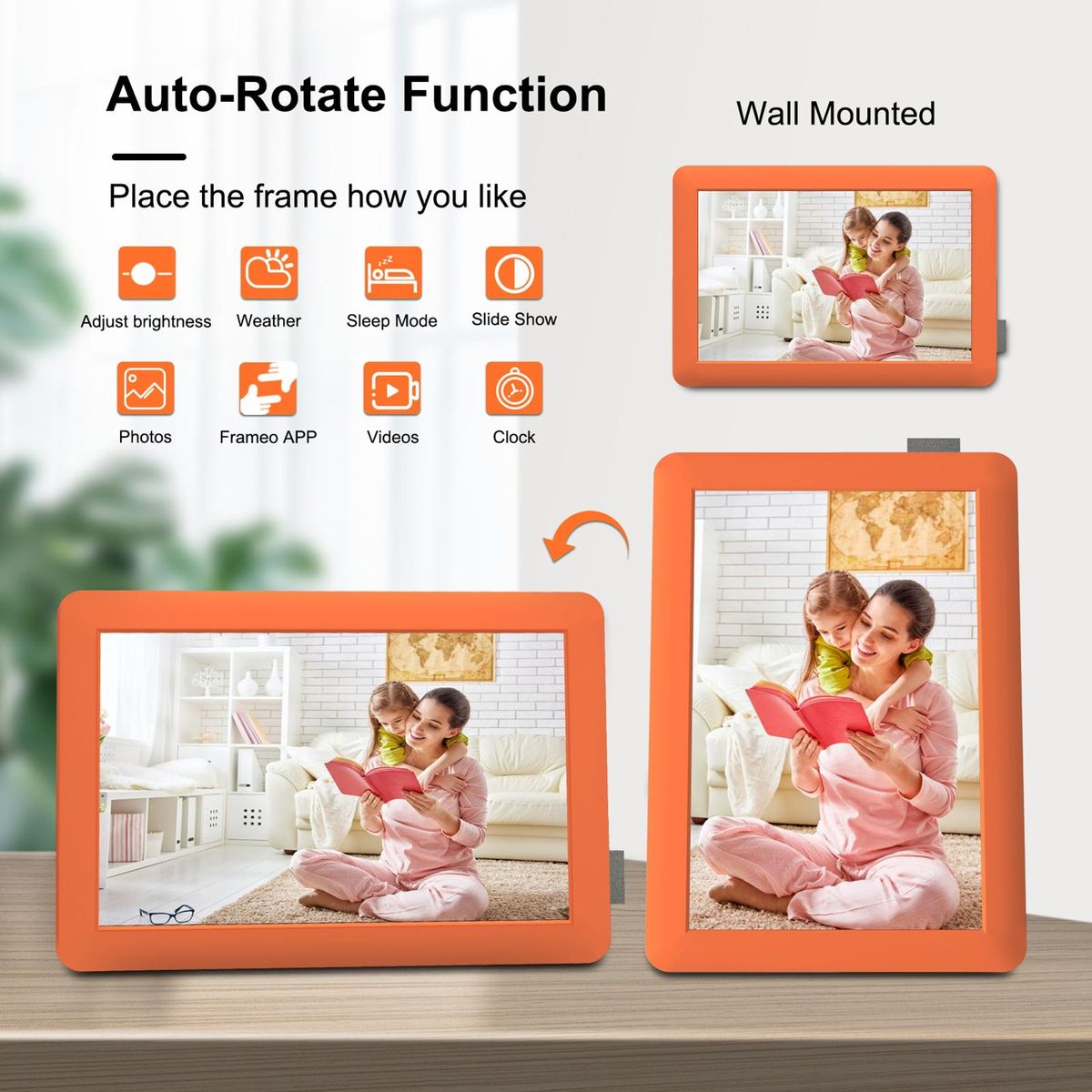 Photo Digital Frame Smart Electronics Photo Digital Frame Orange