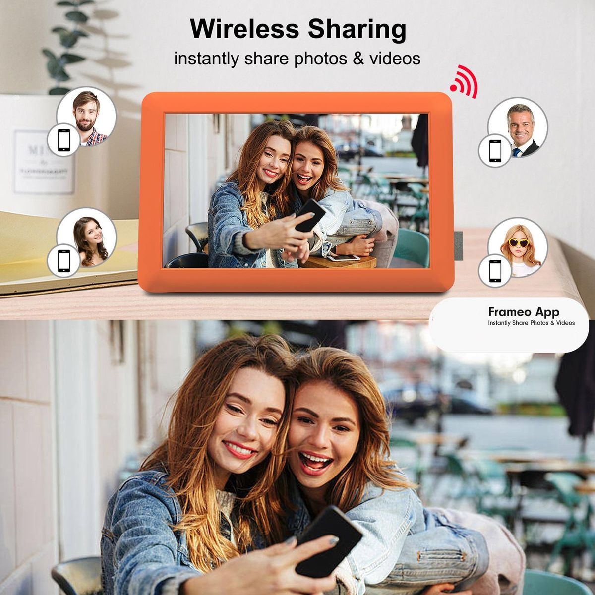 Photo Digital Frame Smart Electronics Photo Digital Frame Orange