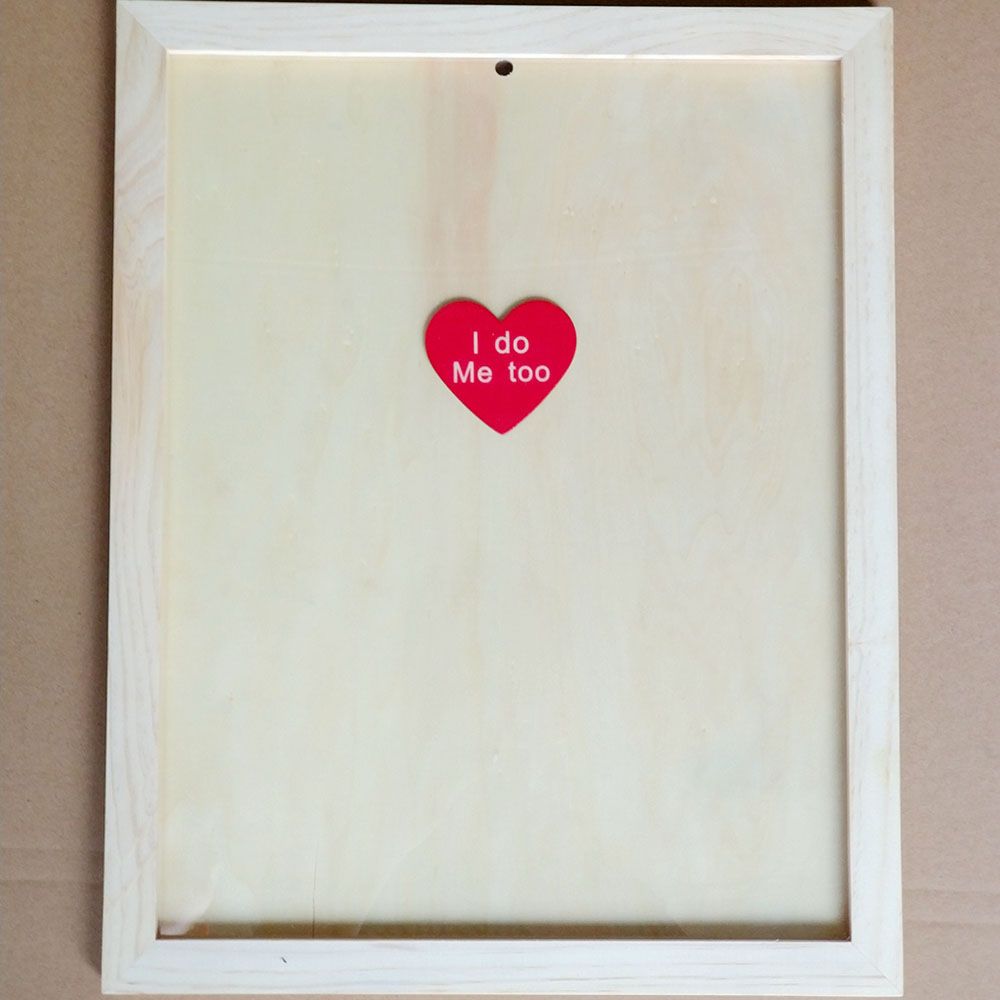 Portable Originality Loving-Heart Wood Chip Wedding Birthday