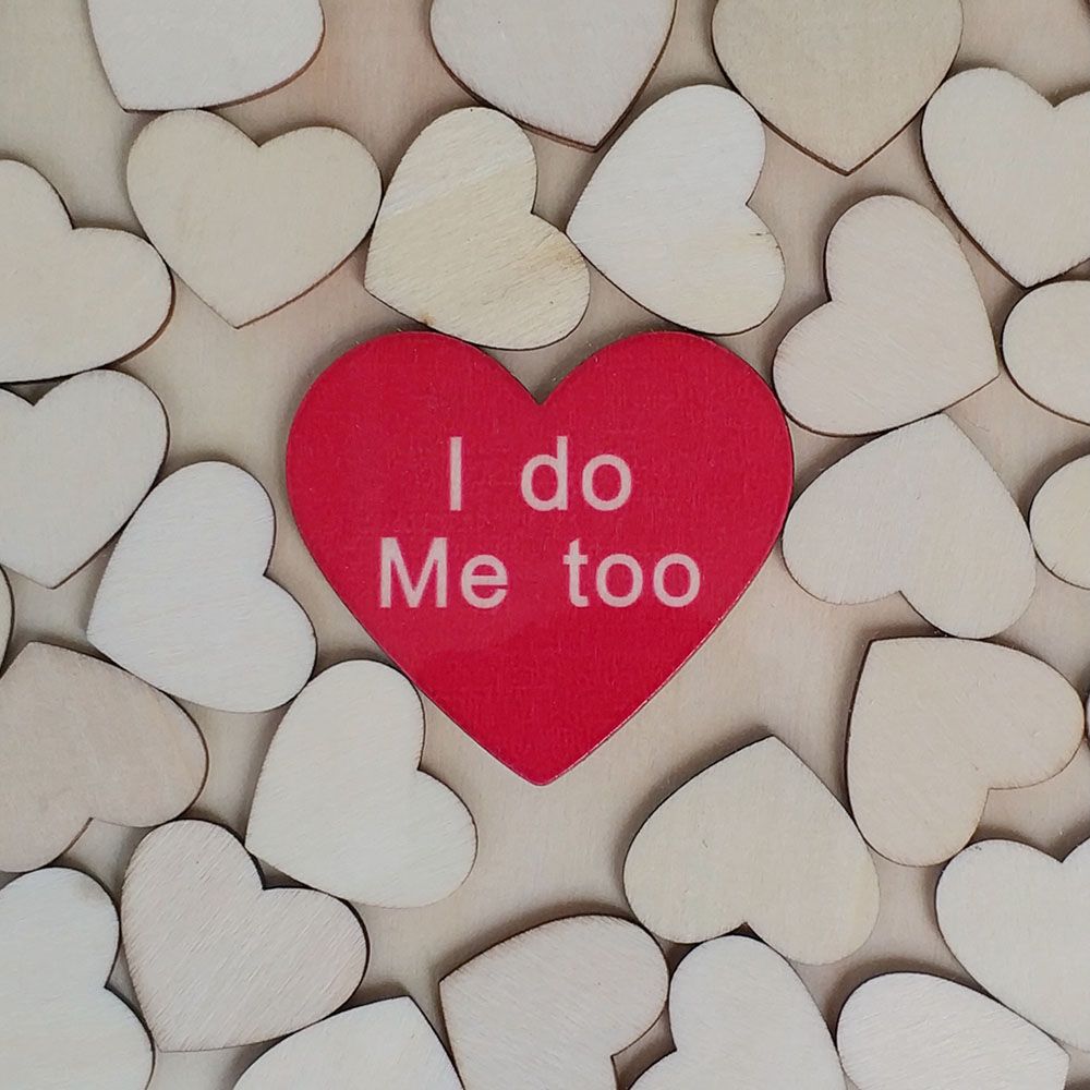 Portable Originality Loving-Heart Wood Chip Wedding Birthday