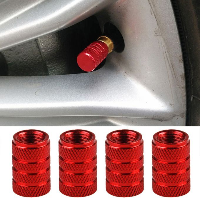 4Pcs Aluminum Alloy Car Wheel Tyre Tire Air Pressure-Blue