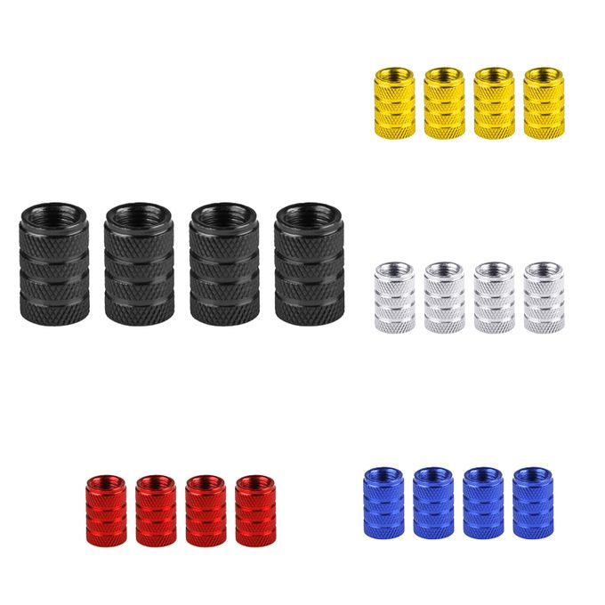 4Pcs Aluminum Alloy Car Wheel Tyre Tire Air Pressure-Blue
