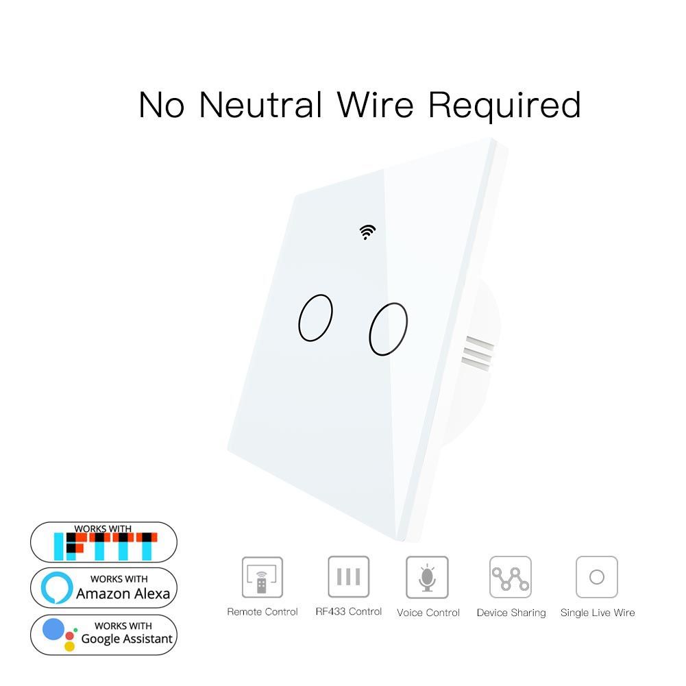 No Neutral Wire Needed WiFi RF433 Smart Wall Switch Smart Li