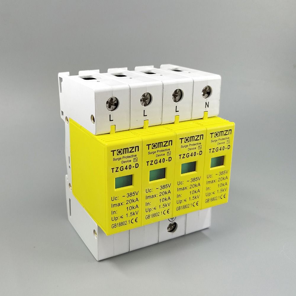 AC SPD 3P+N 10KA~20KA D ~385V House Surge Protector