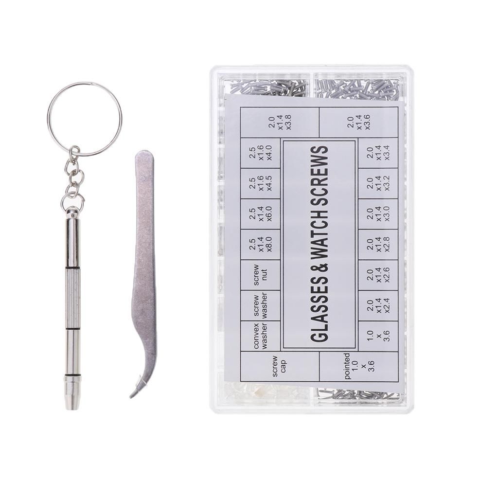 1000pcs Tiny Sunglasses Screws Nuts For Glasses Repair Tool With