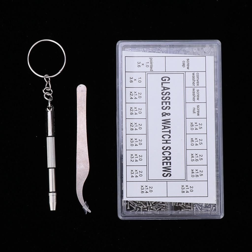 1000pcs Tiny Sunglasses Screws Nuts For Glasses Repair Tool With