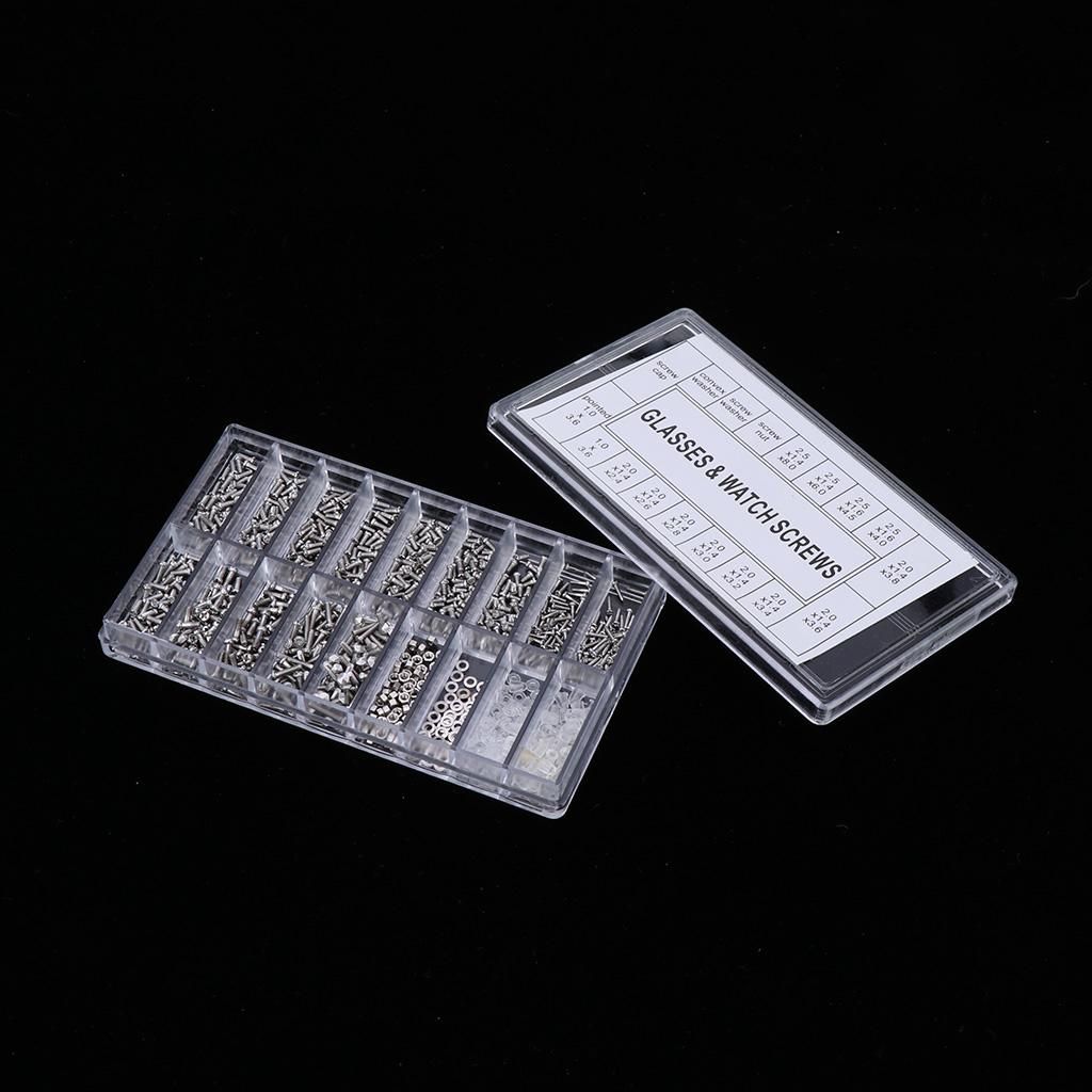 1000pcs Tiny Sunglasses Screws Nuts For Glasses Repair Tool With