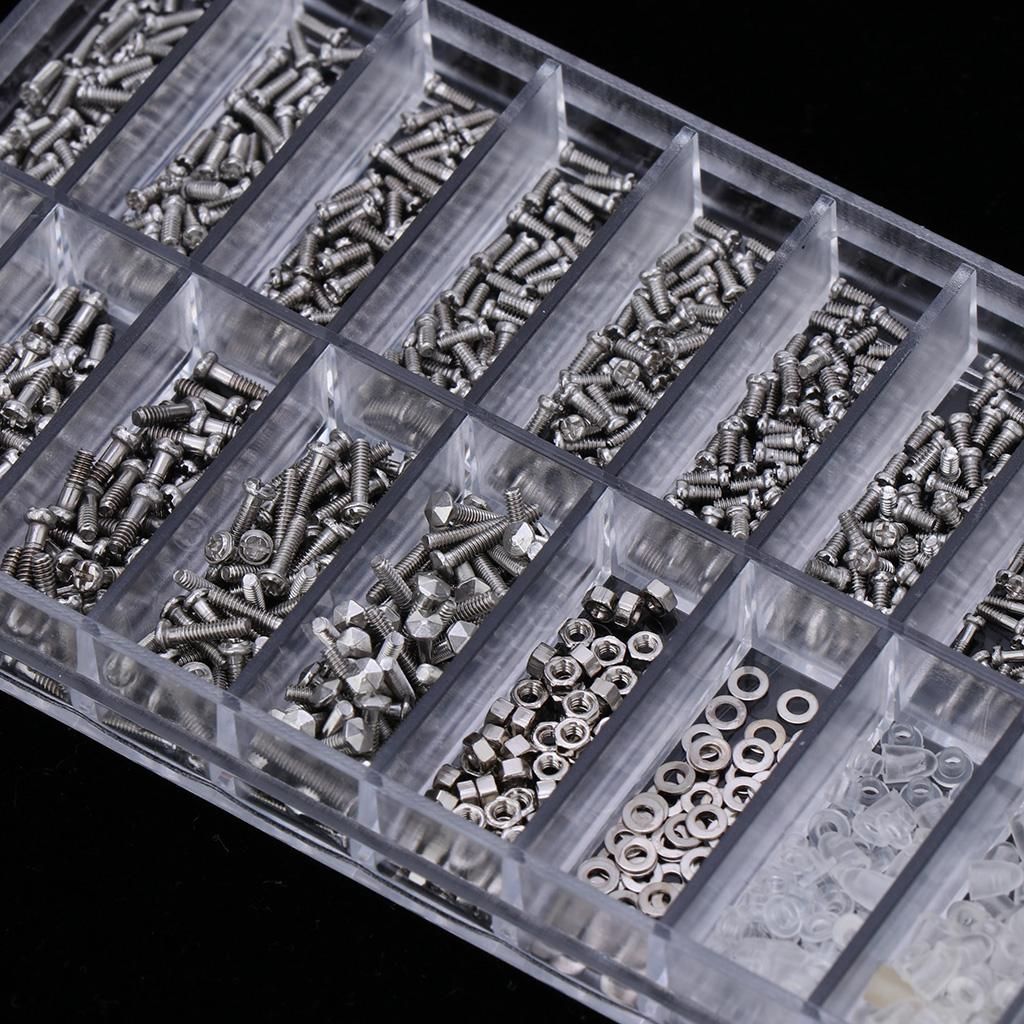 1000pcs Tiny Sunglasses Screws Nuts For Glasses Repair Tool With