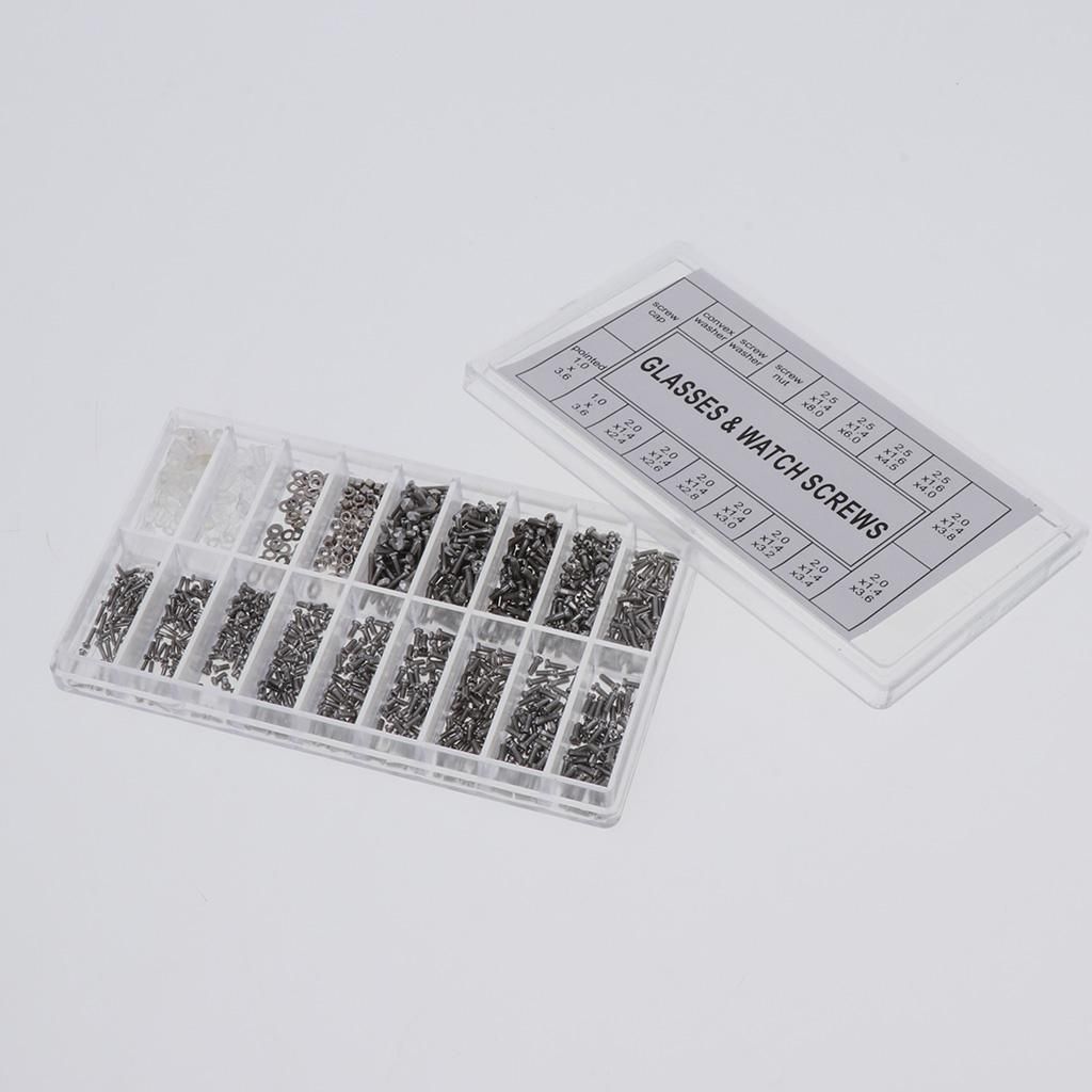 1000pcs Tiny Sunglasses Screws Nuts For Glasses Repair Tool With