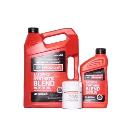 SYNTHETIC BLEND MOTOR OIL 5W-20 6qts + MOTORCRAFT OIL FILTER FOR FORD EXPLORER, F-150,FORD EDGE