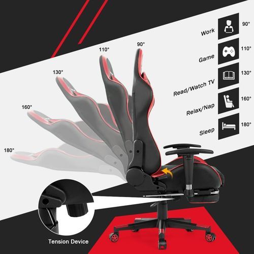 AutoFull Gaming Chair With Ergonomic Lumbar Support