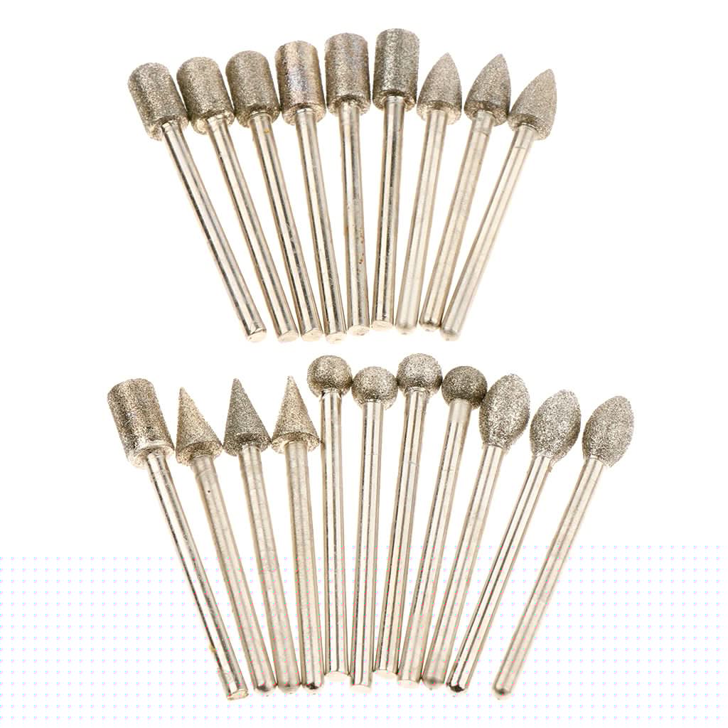 20 Pieces/set Diamond Grinding Head Drill Bits Rotary Tools