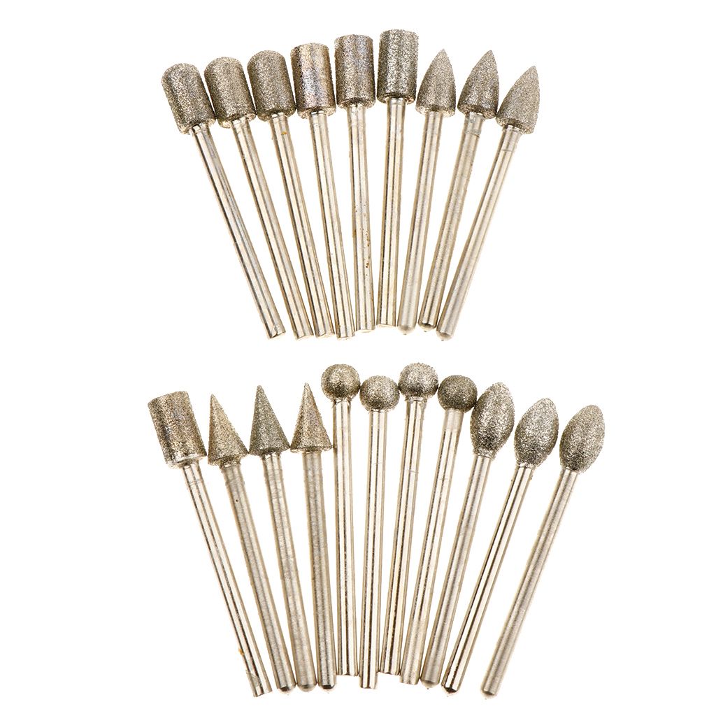 20 Pieces/set Diamond Grinding Head Drill Bits Rotary Tools