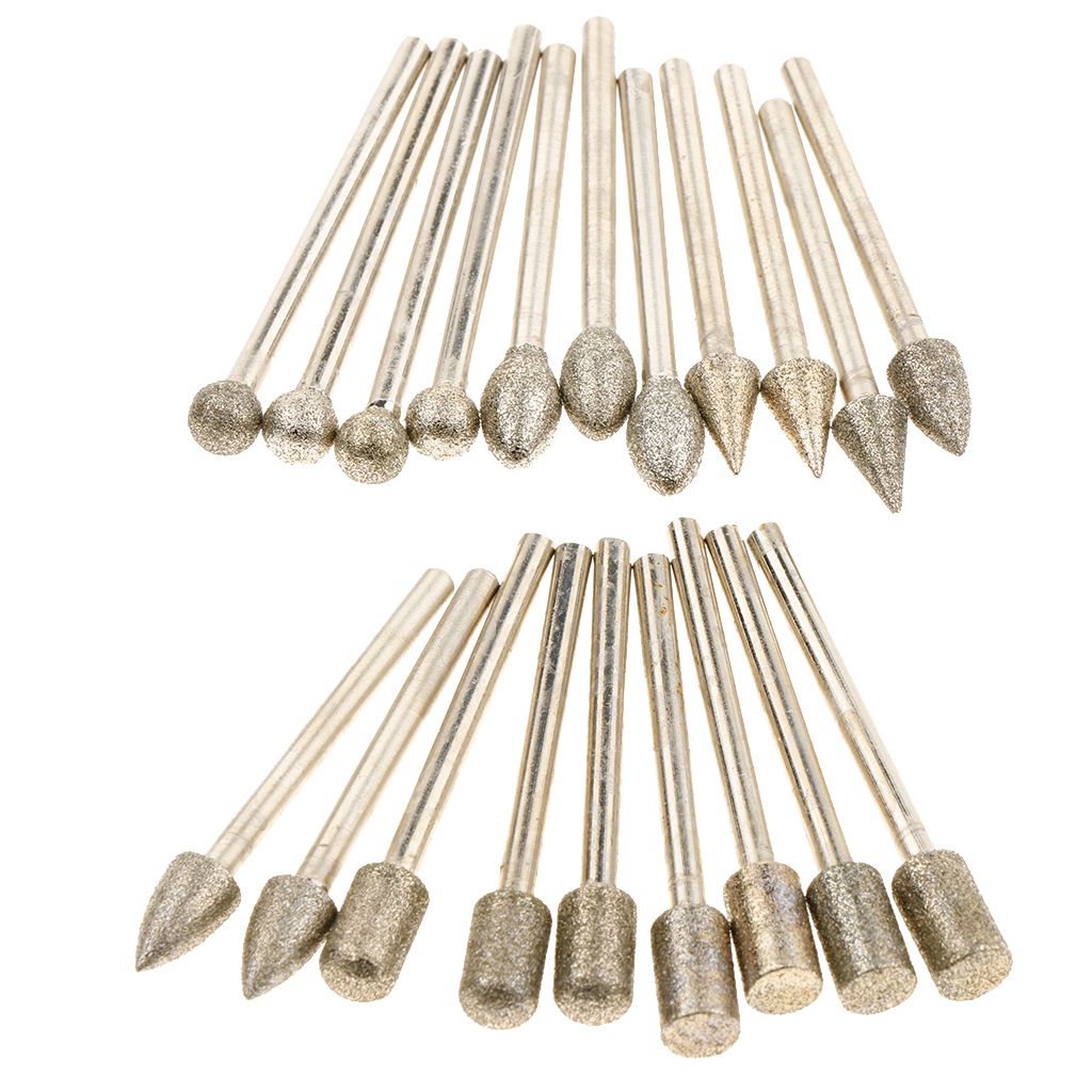 20 Pieces/set Diamond Grinding Head Drill Bits Rotary Tools