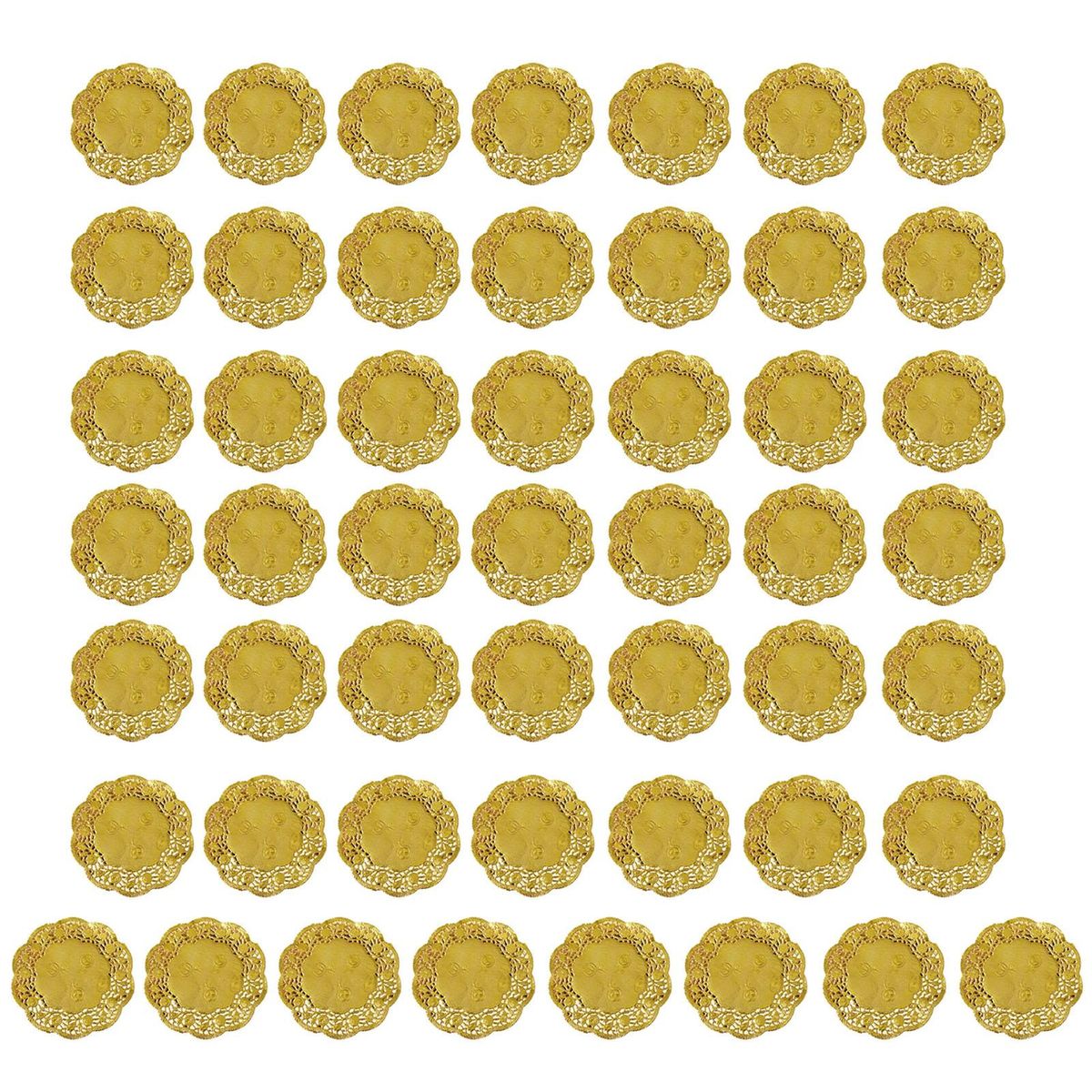 50Pcs/Set Exquisite Lace Edge Dessert Mat Beautiful-Golden