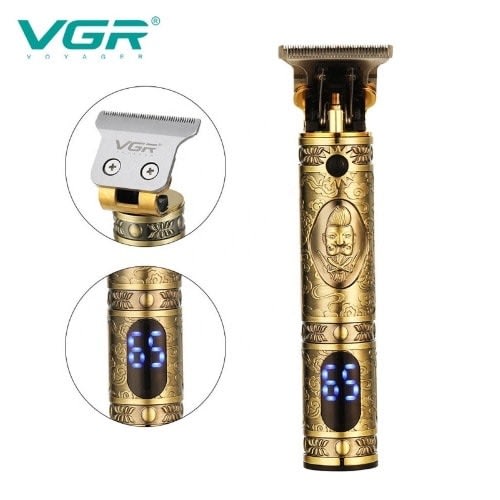 Rechargeable Cordless Clipper Professional Hair Trimmer With Battery Timer -  Gold
