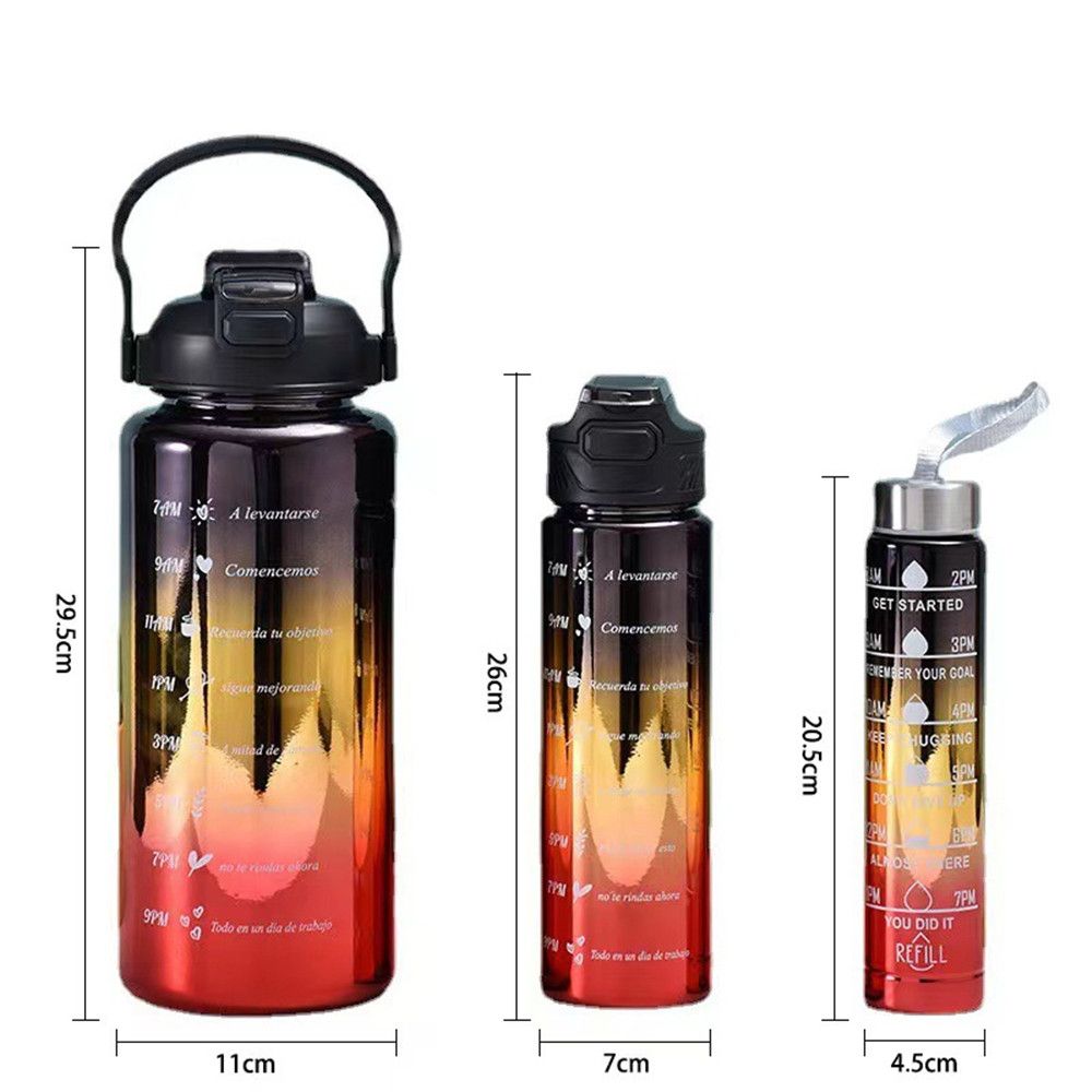 Electroplated Gradient 3in1 Water Bottle With 3D Stickers