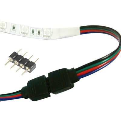100 PCS 4 Pin Male Connector For RGB LED SMD Strip Light
