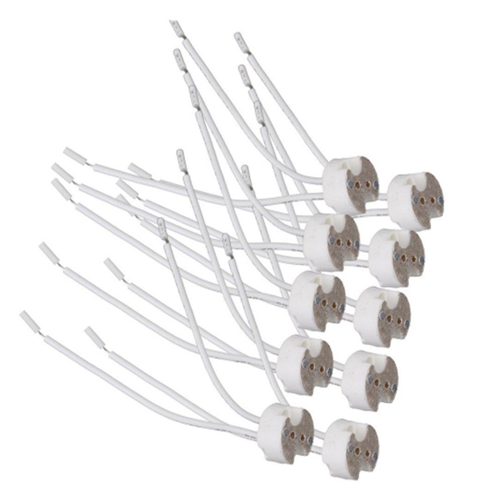 10Pcs MR16 G4 Base Ceramic Socket Lamp Holder L-ED Connector