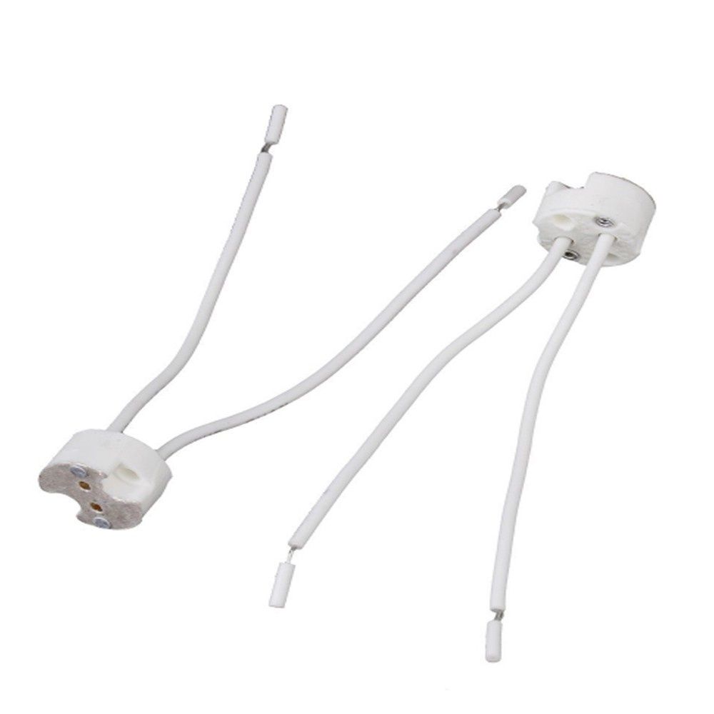 10Pcs MR16 G4 Base Ceramic Socket Lamp Holder L-ED Connector