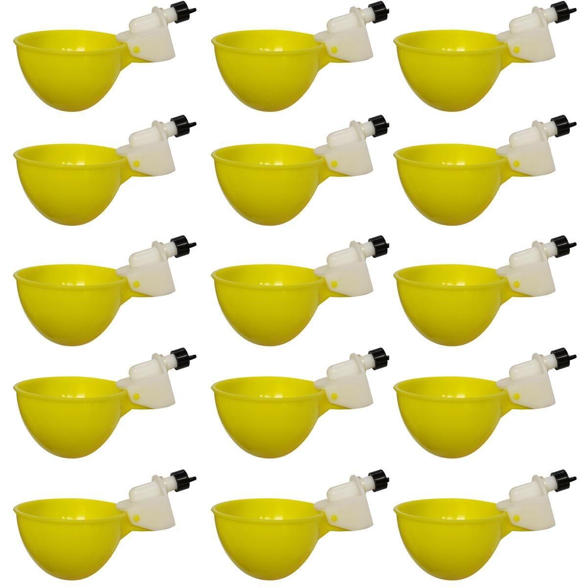 15Pcs Chicken Waterer Automatic Drinker Chicken Feeder Plastic Poultry Water Drinking Cups Poultry Farm Animal Supplies