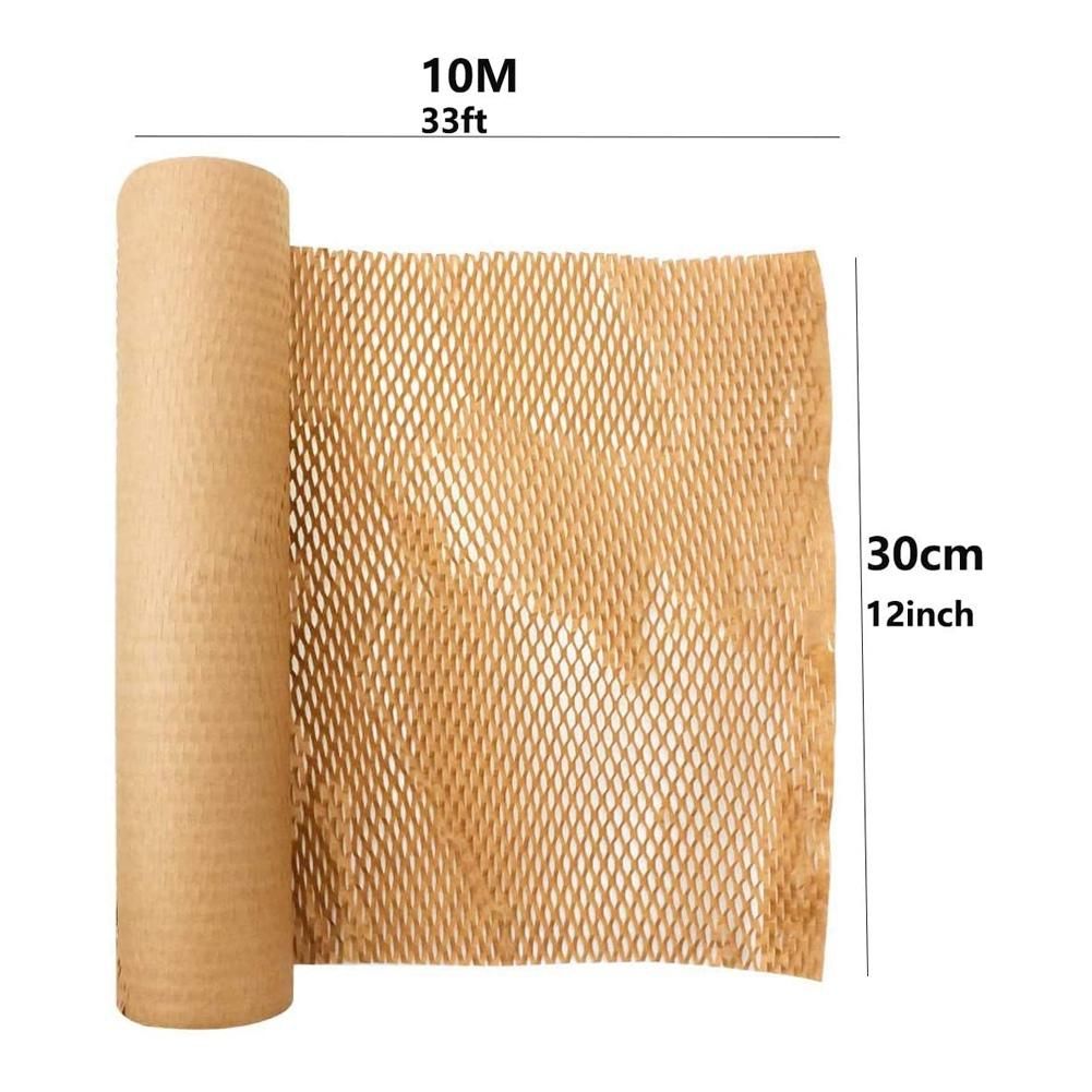 1 Roll Recycled Packing Paper 12Inch x 33FT Eco Honeycomb Paper for Moving Packaging Wrap Recyclable Cushion Material