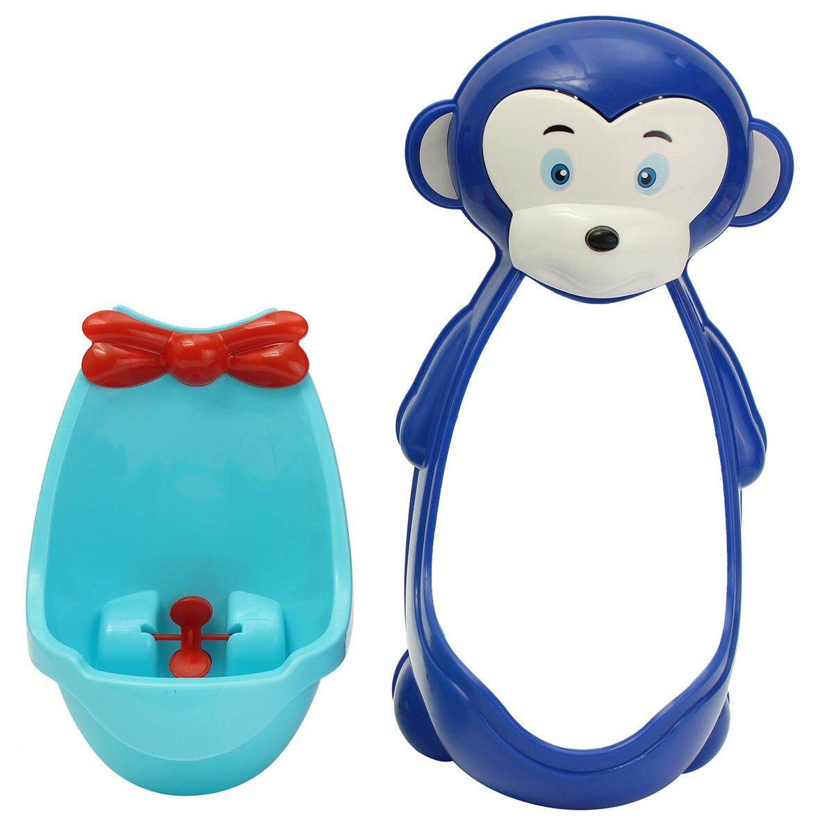2 PCS Baby Boys Monkey Toilet Potty Training Kids Toddler Urinal Bathroom Pee Trainer#Blue