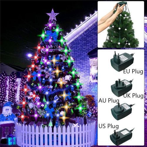 Multicolor LED Light Christmas Tree Fiber Optical Night Light Bulb Lamp Decor US Plug